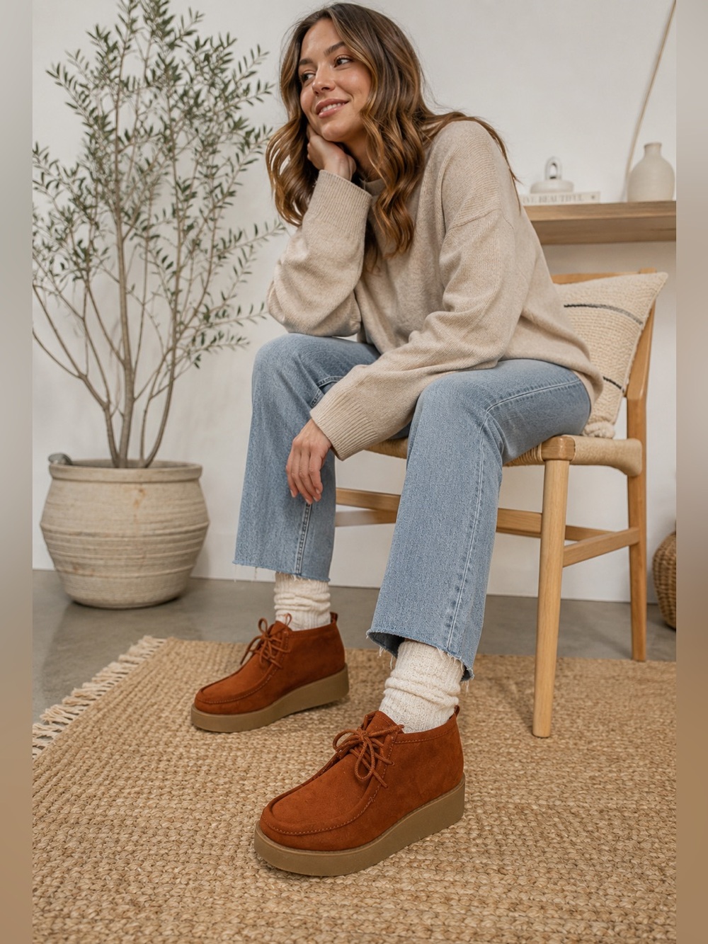 Old Navy Women's Rust Brown Platform Shoes 8